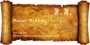 Mazur Miklós névjegykártya